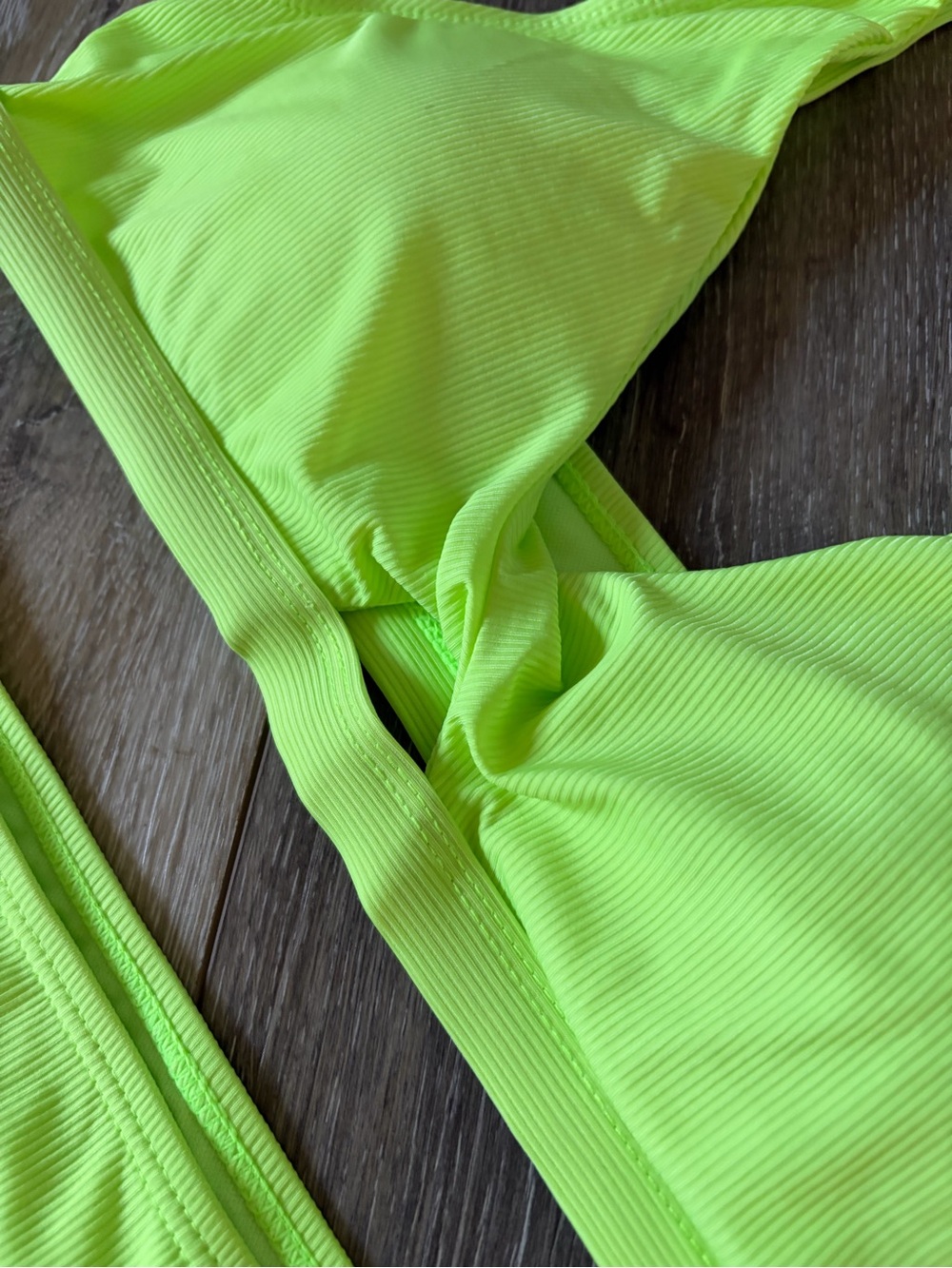 Cabana Del Sol Neon Ribbed Bikini Set - Picture 2 of 6